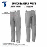 Custom Dark Grey White Pinestripe Stretch Practice Loose-fit Baseball Pants